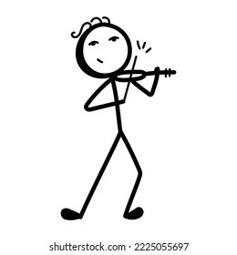 An eye catchy hand drawn icon of violinist
