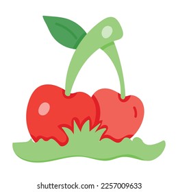 Eye catchy hand drawn icon of cherries 