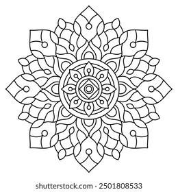 eye catchy mandala design for coloring book, wall art, tattoo design, mandala art for henna design, decorative mandala design
