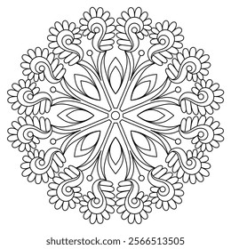 eye catchy mandala design for coloring book page , creative mandala art for wall art
