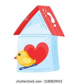 An eye catchy sticker of lovebird