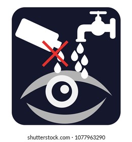 Eye Caution. Do Not Drip Into The Eye And Flush Eyes With Water Signs