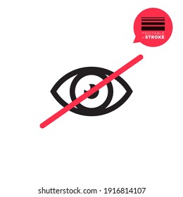 Ojo. Precaución. Icono para contenido fotográfico sensible o contenido de video explícito, contenido inapropiado, concepto de seguridad de internet, censurado sólo adultos 18 más, Signo de atención. Símbolo de ilustración vectorial.
