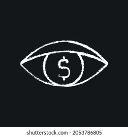 Eye chalk icon. Vector isolated black illustration