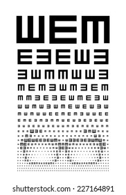 Eye Chart Concept With Glasses. Eps8. RGB. Global Color. Gradients Free.