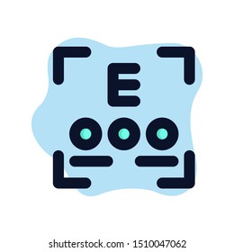 Eye chart icon with flat style for web design, website, hospita;, medical and health