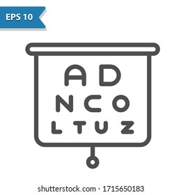 Eye Chart Icon. Professional, Pixel Perfect Icon, EPS 10 Format.