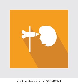 eye checkup flat icon with long shadow