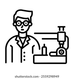 Eye checkup icon in linear style 