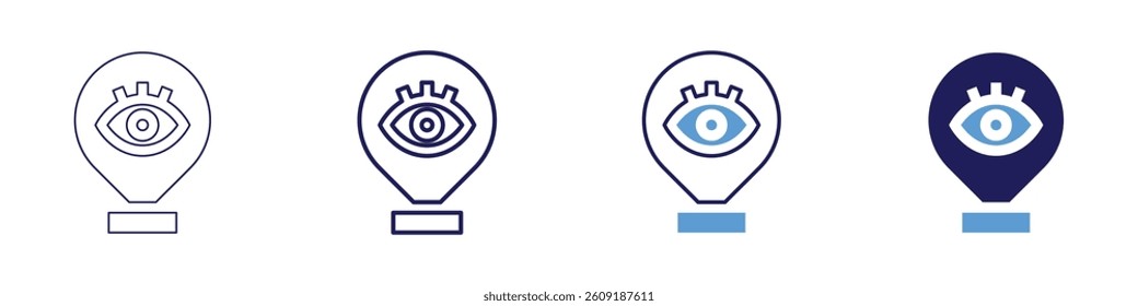 Eye chronic dry eye icon in 4 different styles. Thin Line, Line, Bold Line, Duotone. Duotone style. Editable stroke.