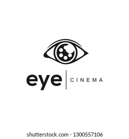 Eye Cinema Logo Design Vector Film Vision Abstract Concept Template