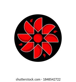 eye circle icon isolated sign symbol vector illustration - with red color