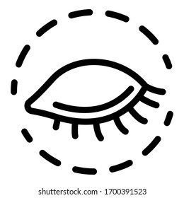 Eye in a circle icon. Outline eye in a circle vector icon for web design isolated on white background