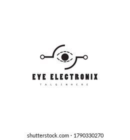 eye circle internet logo simple line design vector template
