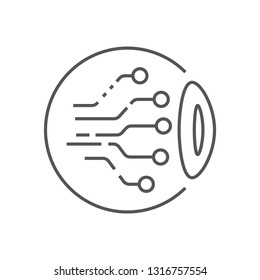 Eye Circuit Icon Vector. AI concept Illustration. Smart Machine Computing Learning Network Digital Logo. EPS 10