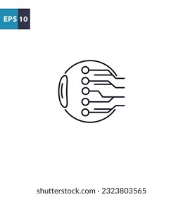 Umriss-Symbol für Augenkreiszeichen Vektor-Illustration