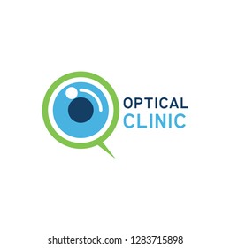 Eye Clinic / Ophthalmic Clinic / Ophthalmology / Optometrist Logo On White Background, Vector Illustration