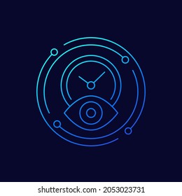 eye and clock, view time line icon