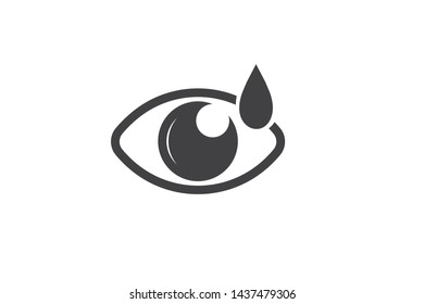 Eye close view icon with water drop vector 