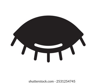 eye closed black icon isolated white background