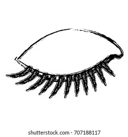 eye closed female closeup blurred silhouette on white background vector illustration