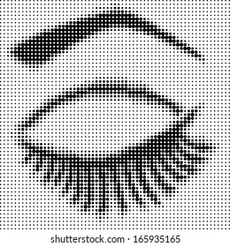 Eye closed with halftone effect 