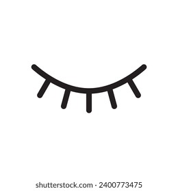 eye closed icon flat vector illustration