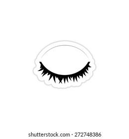 eye closed icon on a white background with shadow 
