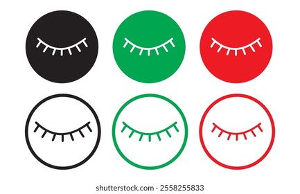 eye closed icon. Thin, Light Regular And Bold style design isolated on white background