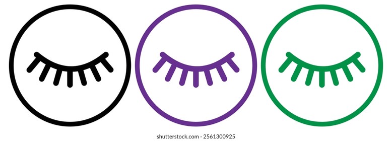 eye closed icon. Thin, Light Regular And Bold style design isolated 