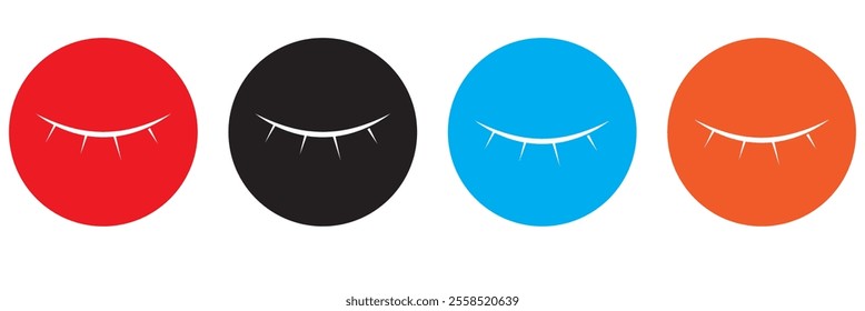 eye closed icon. white background.