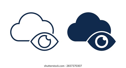 Eye Cloud Storage Icon. Vector Illustration