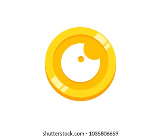 Eye Coin Icon Logo Design Element