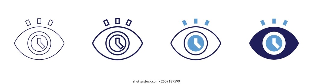 Eye collagen support icon in 4 different styles. Thin Line, Line, Bold Line, Duotone. Duotone style. Editable stroke.