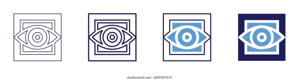 Eye color change naturally icon in 4 different styles. Thin Line, Line, Bold Line, Duotone. Duotone style. Editable stroke.