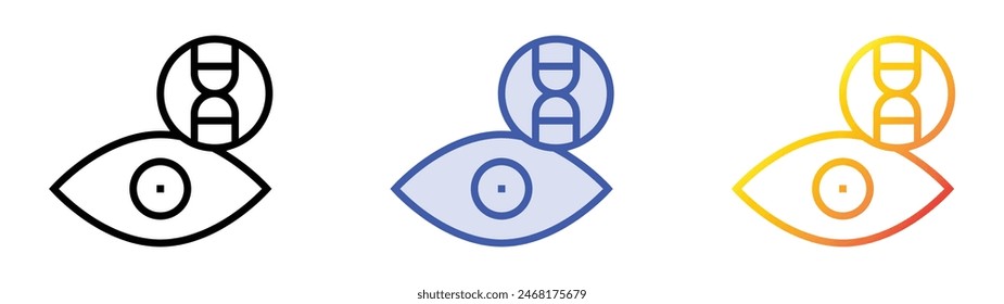 icono de color de ojos. Diseño de estilo de relleno lineal, azul y degradado aislado sobre fondo blanco