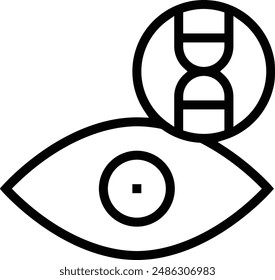 icono de color de ojos. Diseño de estilo lineal delgado aislado sobre fondo blanco