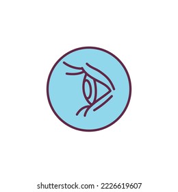 Eye color line icon. Sense of vision. Human organ