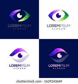 eye colorful gradient logo design