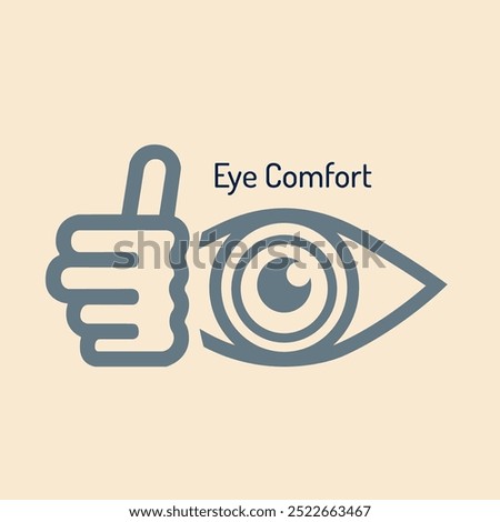 eye comfort flat icon. Vector Illustration. Minimalist line art.