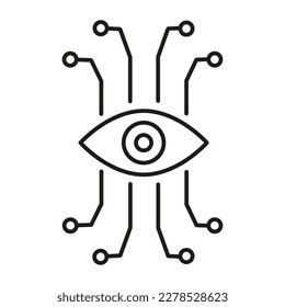 Eye communication icon. Digital technology. Digital vision. Cyber security concept. Vector illustration.