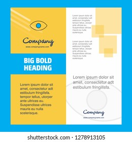 Eye  Company Brochure Title Page Design. Company profile, annual report, presentations, leaflet Vector Background