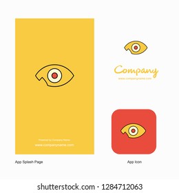 Eye Company Logo App Icon and Splash Page Design. Creative Business App Design Elements