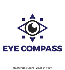 eye compass flat minimalist logo design