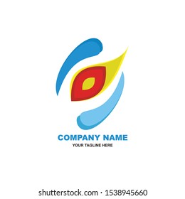 eye compay design logo full color - vector - illustration 