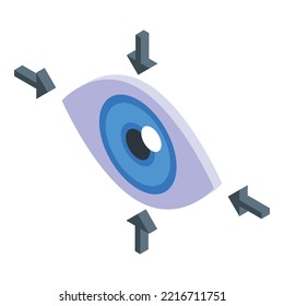Eye concentration icon isometric vector. Focus brain. Zen goal