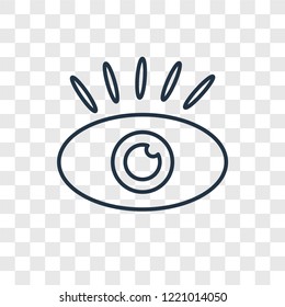 Eye concept vector linear icon isolated on transparent background, Eye concept transparency concept in outline style