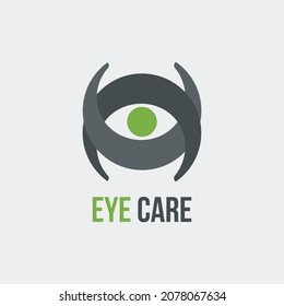Eye Conceptual logo vector design.  Eye Care, Hospital concept logo. Healthcare symbol design.  Body part vector illustration.  