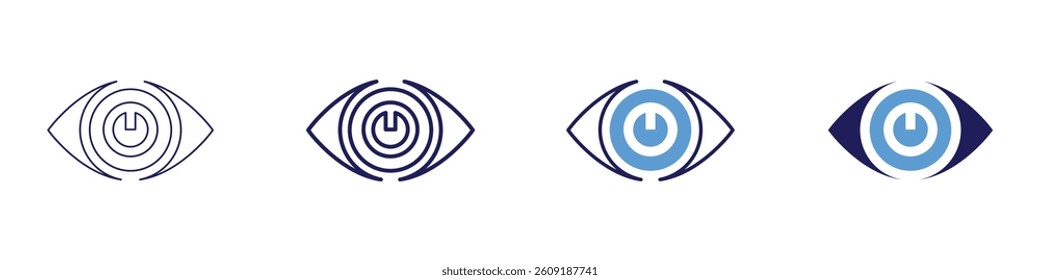 Eye conjunctivitis cure icon in 4 different styles. Thin Line, Line, Bold Line, Duotone. Duotone style. Editable stroke.
