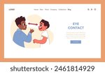 Eye contact concept. Two cheerful boys connect through direct gaze, fostering trust and understanding. Effective communication, bonding moment. Close friendship. Flat vector illustration